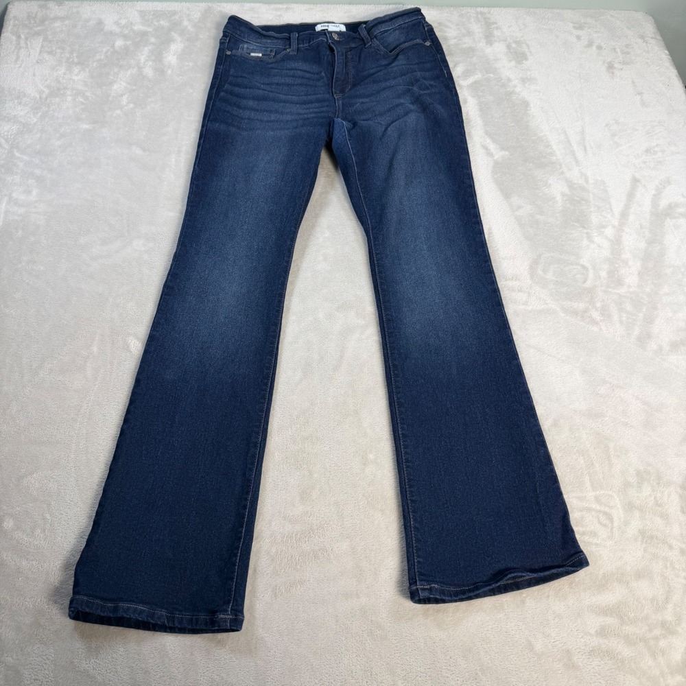 Nine West Gramercy Mini Boot Jeans Women 6 Blue Cotton Blend Stretch Denim